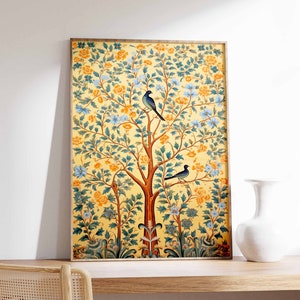 Indian Floral Print, Traditional Indian Poster, Floral Decor, Floral Print, Vintage Art, Wall Art Decor, Pattern Art, Gift Idea, A1/A2/A3/A4
