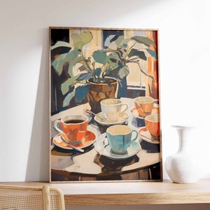 Impression de café rétro, affiche d'illustration de café vintage, impression de nourriture, décoration de cuisine, impression de nourriture vintage, décoration de voyage italienne, décoration vintage