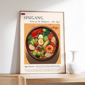 Sinigang Filipino Food Poster, Filipino Food Print, Philippines Food Art, Kitchen Decor, Asian Poster, Asian Decor Print, Food Gift
