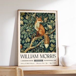 William Morris Print, William Morris Exhibition Poster, Kew Gardens Print, London Print, William Morris Poster, Vintage Wall Art, Fox Art
