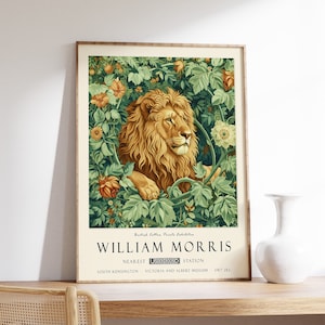 William Morris Print, William Morris Exhibition Poster, Kew Gardens Print, London Print, William Morris Poster, Vintage Wall Art, Tiger Art
