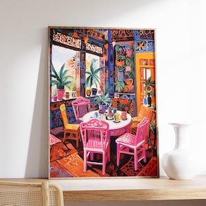 Indian Cafe Print, Traditonal Indian Art, Food and Drink Art, Kitchen Poster, Kitchen Decor, Food Art, Indian Folk Art, Indian Gift