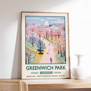 Greenwich Park London Print, William Morris Gardens Art, Vintage Floral Art, William Morris Poster, Vintage London Wall Art, Retro Art