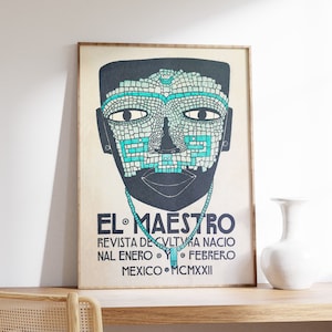 Mexican Art Print, Traditional Mexican Poster, Floral Vintage Wall Art Decor, Latin American Decor, Mexico Travel Art, Gift, A1/A2/A3/A4