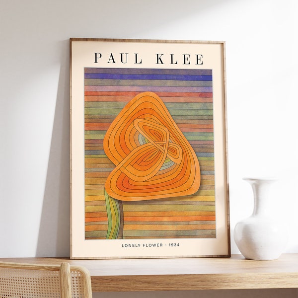 Paul Klee Exhibition Poster, Lonely Flower, Paul Klee Art Print, Pattern Art, Abstract Decor, Graphical Print, Art Gift, A1/A2/A3/A4