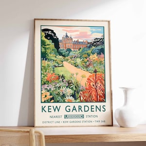 Impression Kew Gardens, impression Londres, impression jardins botaniques, affiche William Morris, art mural vintage, art floral, affiche vintage, A1/A2/A3/A4