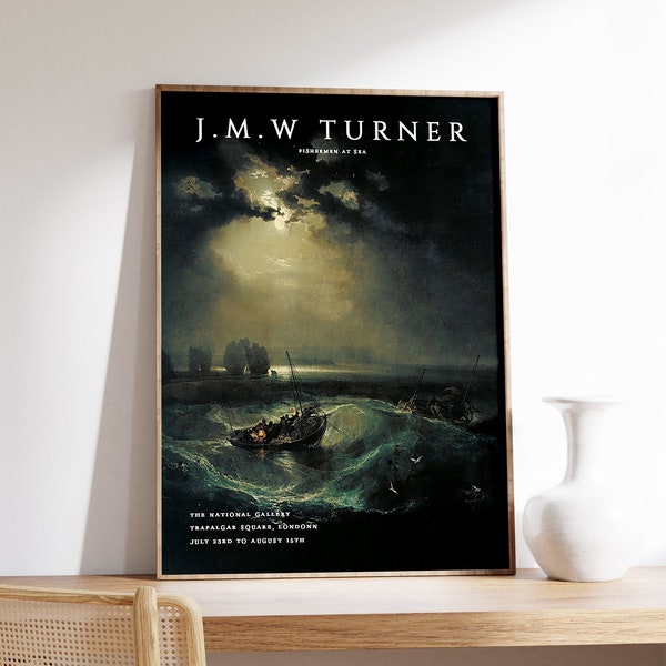 Impression d'art de l'exposition William Turner, affiche J. M. W. Turner, pêcheur en mer, peinture classique, décoration de bureau, A1/A2/A3/A4