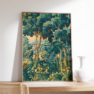 Impresión de bosque inglés, arte mural de bosque, arte de árboles, impresión de tapiz, arte floral, impresión floral, regalo, arte forestal, regalo de inauguración de la casa, A1/A2/A3/A4