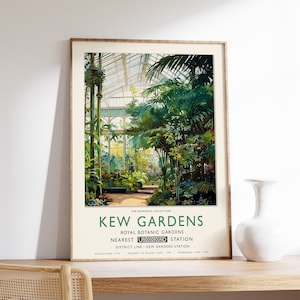 Kew Gardens Print, London Print, Botanical Gardens Print, William Morris Poster, Vintage Wall Art, Floral Art, Vintage Poster, A1/A2/A3/A4 image 1