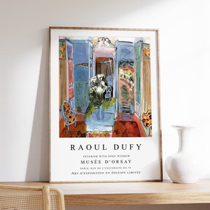 Raoul Dufy Exhibition Poster, Interior With Open Window, French Expressionist Print, Fauvist Interior Poster, Scenery & Nature, A1/A2/A2/A3