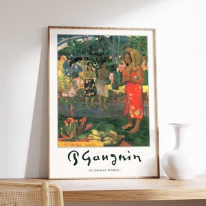 Paul Gauguin Poster, Hail Mary, Paul Gauguin Art Print, Gauguin Exhibition Poster, Floral Print, Modern Art, Gift, A1/A2/A3/A4