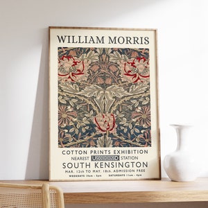William Morris Poster, William Morris Exhibition Print, William Morris Print, Vintage Wall Art, Floral Print, Vintage Poster, A1/A2/A3/A4