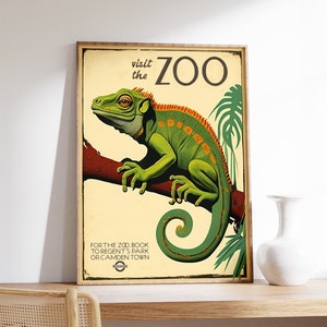 Vintage London Zoo Poster, Retro London Zoo Print, Historical Museum Print, Vintage Wall Art, Animal Art Gift, Gift, A1/A2/A3/A4