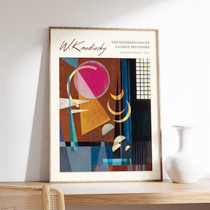 Wassily Kandinsky Exhibition Poster, Scharf-Ruhig, Abstract Wall Art Decor, Kandinsky Art Print, Bauhaus Decor, Art Gift, A1/A2/A3/A4