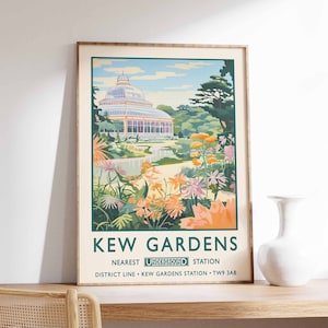 Kew Gardens Druck, London Druck, Botanische Gärten Druck, William Morris Poster, Vintage Wandkunst, Blumenkunst, Vintage Poster, A1/A2/A3/A4