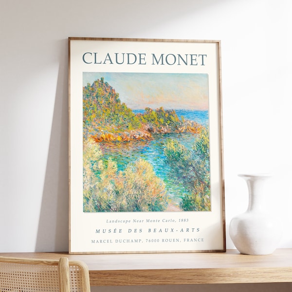Claude Monet Poster, The Beach and the Falaise, Monet Print, Vintage French Home Decor, Floral Print, Floral Decor, Gift, A1/A2/A3/A4