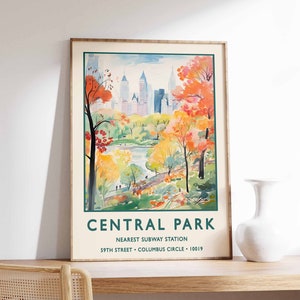 Central Park New York Print, William Morris Gardens Art, Vintage Floral Art, William Morris Poster, Vintage Wall Art, Floral Art, Retro Art