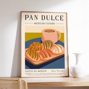 Mexican Food Poster, Pan Dulce Food Print, Travel Poster, Kitchen Poster, Kitchen Decor, Food Art, Food and Drink Poster, Food Gift