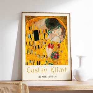 Gustav Klimt-poster - galerijkwaliteitsafdruk - The Kiss - Gustav Klimt Wall Art Decor - A1/A2/A3/A4