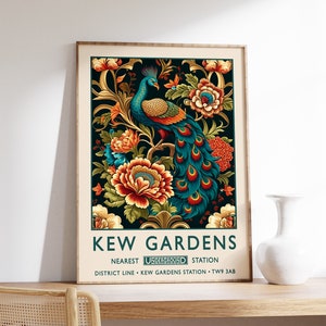 William Morris Print, Kew Gardens Print, London Print, William Morris Poster, Vintage Wall Art, Floral Art, Vintage Poster, A1/A2/A3/A4
