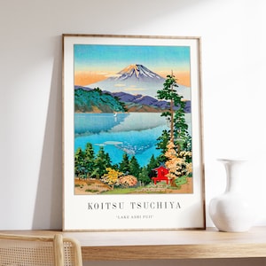 Japanese Poster, Japanese Wall Print, Koitsu Tsuchiya, Lake Ashi Fuji, Asian Decor, Oriental Wall Art Decor, Scenery, Nature, A1/A2/A3/A4
