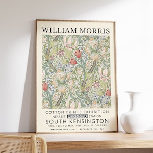 William Morris Print, William Morris Exhibition Print, William Morris Poster, Vintage Wall Art, Textiles Art, Vintage Poster, A1/A2/A3/A4
