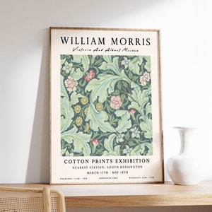 William Morris Exhibition Poster, Floral Pattern, William Morris Vintage Art Print, Vintage Print, Floral Print, Wall Art Decor, A1/A2/A3/A4