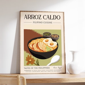 Arroz Caldo Filipino Food Poster, Filipino Food Print, Philippines Food, Kitchen Poster, Kitchen Decor, Asian Food Print, Food Gift