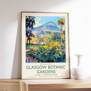 William Morris Druck, Glasgow Botanical Gardens Poster, Glasgow Dekor, Henri Rousseau Art, Schottland Dekor, Vintage Blumendruck, A1/A2/A3/A4