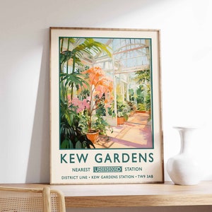Kew Gardens Druck, London Druck, Botanische Gärten Druck, William Morris Poster, Vintage Wandkunst, Blumenkunst, Vintage Poster, A1/A2/A3/A4