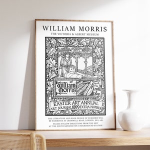 William Morris Blumenvogel Kunstdruck, William Morris Ausstellungsposter, Vintage Poster, Tierkunst, Blumendruck, Wandkunst Dekor