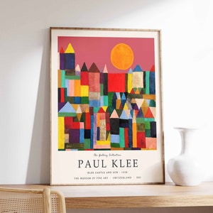 Paul Klee Ausstellungsplakat, Schloss und Sonne, Abstrakt Paul Klee Druck, Paul Klee Kunstdruck, Landschaft & Natur Kunst, berühmte Kunst, Paul Klee Kunst