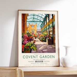 William Morris Print, Covent Garden Botanical Poster, London Decor, Henri Rousseau Art, London Decor, Vintage Floral Poster, A1/A2/A3/A4