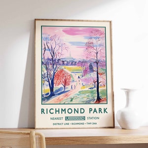Richmond Park Print, London Print, Park Poster, Vintage Wall Art, Floral Art, Botanical Print, William Morris Print, Vintage Decor