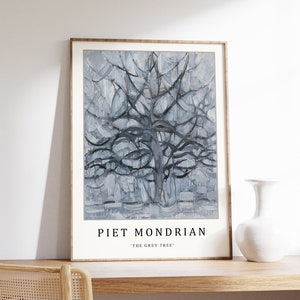 Piet Mondrian Poster, The Grey Tree, Piet Mondrian Art Print, Bauhaus Poster, Abstract Art, Cubism, Modern Art, Gift, A1/A2/A3/A4