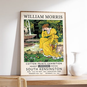 William Morris Print, William Morris Exhibition Print, William Morris Poster, Vintage Wall Art, Morris Flower Pattern, Floral Art Nouveau