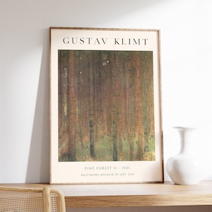 Gustav Klimt Wandkunst, Pinienwald II, Gustav Klimt Kunst Poster, Baumkunst, Bäume Poster, Blumenkunst, Jugendstildekor, Kunst Geschenk, A1 / A2 / A3 / A4