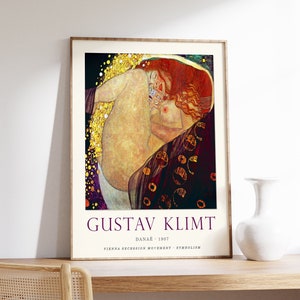 Gustav Klimt Poster, Danae, Klimt Exhibition Poster, Art Nouveau, Modern Art Print, Wall Art Decor, Housewarming, Birthday gift A1/A2/A3/A4