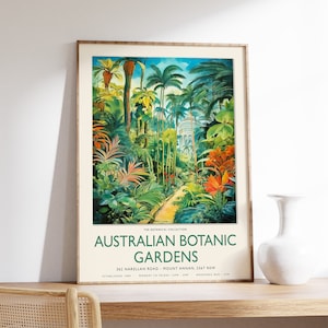 William Morris Print, Australien Botanischer Garten Poster, Australien Druck, Henri Roussea Poster Vintage Botanische Wandkunst, Blumenkunst