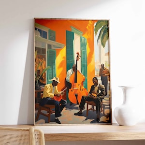 Jazz Music Print, Jazz Poster, Retro Music Decor, Musician Gift, Illustration Art, Gift for Music Lover, Gift for Musician, A1/A2/A3/A4
