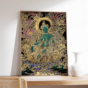 Buddhist Art, Buddha Art, Japanese Art, Spiritual Art, Religious Home Decor, Floral Print, Meditation Art, Indian Art, Gift, A1/A2/A3/A4