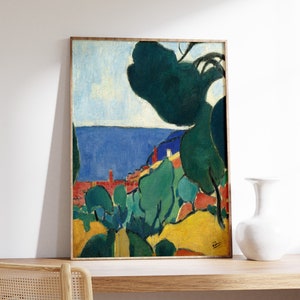 Andre Derain Poster, Vue de Cassis, Fauvist Print, Expressionist Art, Fashionable Decor, Famous Art, Scenery Wall Art, Floral Print