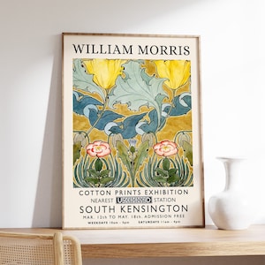 William Morris Print, William Morris Exhibition Print, William Morris Poster, Vintage Wall Art, Morris Flower Pattern, Floral Art Nouveau