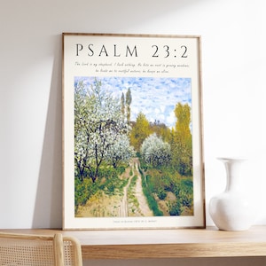 Bible Verse Poster, Bible Art, Trees In Bloom, Monet Art, Christian Home Decor, Floral Print, Floral Decor, Gift, A1/A2/A3/A4