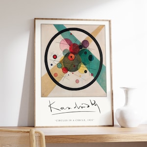 Kandinsky Poster, Kandinsky Exhibition Print, Kandinsky Art, Circles in a Circle, Bauhaus Art Print, Abstract Poster, Art Gift, A1/A2/A3/A4
