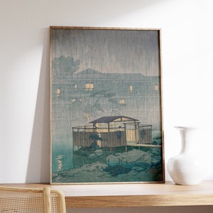 Hasui Kawase, Abend Onsen, Japanisches Poster, Reise, Wand Kunst Dekor, Ausstellungsdruck, Japanische Kunst, Orientalische Kunst, Geschenkidee, A1/A2/A3/A4