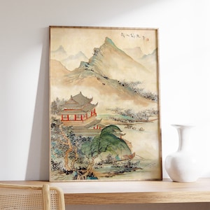 Chinesischer Vintage Kunstdruck, Chinesische Kunst, Retro Kunst, Orientalische Kunst, Chinesischer Druck, Landschaftskunst, Waldkunst, Blumen, Geschenkidee, A1/A2/A3/A4