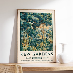 William Morris Print, Kew Gardens Print, London Print, William Morris Poster, Vintage Wall Art, Floral Art, Vintage Poster, A1/A2/A3/A4