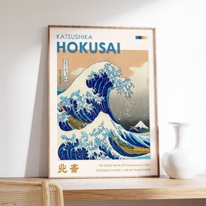 Katsushika Hokusai Exhibition Poster, The Great Wave, Japanese Poster, Japanese Art, Wall Art Decor, Gift Idea, Sea Art, A1/A2/A3/A4