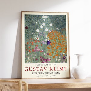 Gustav Klimt Poster, Flower Garden, Gustav Klimt Print, Floral Wall Art Decor, Flower Art, Garden Decor, Gift Idea, A1/A2/A3/A4